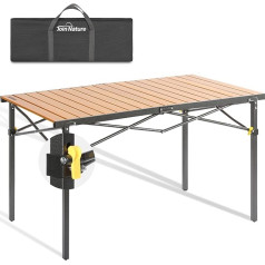 Join Nature Camping Table Foldable up to 100 kg with Carry Bag Alumīnija saliekamais galds 6 personām - Roll Up Camping Table 118 x 70 cm Oversize Rolling Table for Camping, Outdoor, Garden, Balcony,