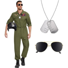 Herenear Fighter Jet Pilot kostiumas Fighter Jet Pilot Jumpsuit Pilotas kostiumas Helovino karnavalas