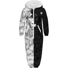 Morbuy vyrų Jumpsuit Jogger, Unisex vyrų su gobtuvu megztinis Romper kostiumas 3D spausdinti vientisas džemperis vyrų Romper minkštas miego drabužiai fitneso drabužiai