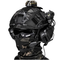 AQzxdc Fast Paintball ķiveres komplekti, ar taktisko austiņu un teleskopisko modeli, vizieri un brilles, lukturīti, signāla indikatoru, NVG turētāju, Airsoft šaušanai un medībām BBS