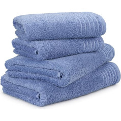 Möve New Classic Hand Towel Set 4-Piece Hand Towels - 2 x 50 x 100 см + 2 x 67 x 140 см, 100% хлопок, васильковый