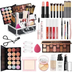 RoseFlower Make-up Case Sievietes, profesionālā grima komplekts Teenager Meiteņu grima komplekts Kosmētikas kosmētikas grima paletes acu ēnas Pilna sejas grims ar portatīvo skaistumkopšanas lietu #1
