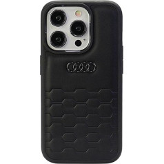 Audi GT Sintētiskās ādas korpuss iPhone 15 Pro Max 6,7 collu melnajam cietajam korpusam AU-TPUPCIP15PM-GT/D2-BK