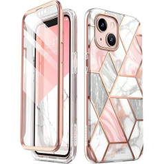 i-Blason glitter Case for iPhone 13 Mini (5.4 Inch) Mobilais telefona apvalks 360 grādu aizsargvāciņš [Cosmo] ar ekrāna aizsargplēvi 2021 (Marble)