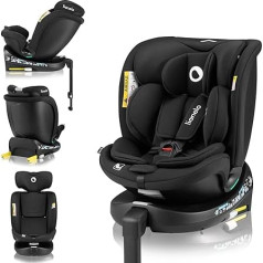 LIONELO NAVY i-Size Rotatable 360 Child Seat, 40-150 cm, Group 0+1 2 3, Forward and Backward Mounting, ISOFIX and Support Foot, Adjustable Headrest and Backrest, Dri-Seat Insert