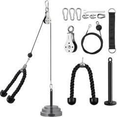 VINTEAM Lat Pull Forearm Trainer Set, Fitness Arm Trainer Cable Pull Lat, Tower Forearm Trainer Lat Pull, Handle Pulley System, Arm Strength Training, Wrist Trainer for Home Gym, Workout