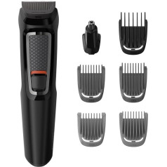 Philips MULTIGROOM Series 3000 MG3720/33 Haarschneider/-schere, schwarz, rechteckig, 9 mm, Edelstahl, 60 min, integrierter Akku