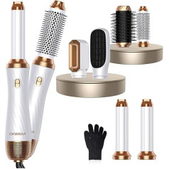 Стайлер для волос 6 в 1, Airstyler OKWRAP Hair Styler with 6 Accessories Round Brush Hairdryer, Warm Air Brush, Thermal Brush, Airflow Curling Iron Automatic, Volume Blow Dryer Brush, for Straightening,