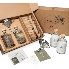 Gin Set zum Selbermachen inkl. ALKOHOL - DIY Gin Geschenkset für Frauen und Männer - Gin Baukasten mit ausgewählten Botanicals und Gewürze - Die Geschenkidee mit Alkohol - Gin Probierset