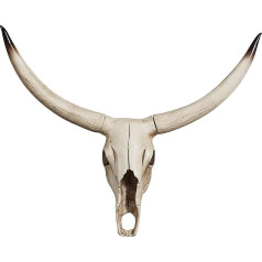 Notakia Long Horn Cow Skull Wall Hanging Langhorn Steer Southwest Bull Sculpture Resin Decoration