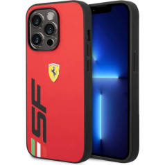 Ferrari mobilā tālruņa futrālis iPhone 14 Pro Max sarkanā krāsā ar lielu melnu SF logotipu, PU ādas aizsargvāciņš, izturīgs un pret skrāpējumiem aizsargāts futrālis ar vieglu aizdares un triecienu absorbcijas funkciju