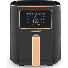 Kochmaster FrymaxX AirFryer XXL karstā gaisa fritēze 5,5 L ar digitālo skārienjūtīgo ekrānu (rozā zelta krāsā), Turbo Blaze