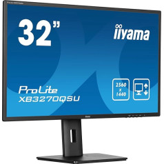 iiyama Prolite XB3270QSU-B1 80 cm 31,5 collu IPS LED WQHD 100 Hz HDMI DP USB 3.2 Augstuma regulēšana AdaptiveSync melns