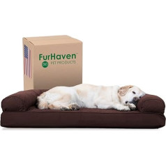 Furhaven XL atvēsinoša gēla putu sega ar noņemamu, mazgājamu pārvalku - kafija - XL