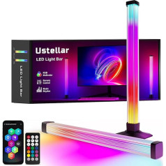 Ustellar RGB RGB IC LED Lightbar, 360° TV fona apgaismojums 40-60 collu ekrānam, USB barošanas RGB apkārtējās vides lampa ar mūzikas sinhronizāciju un vairākiem režīmiem, kontrolējama, izmantojot lietotni, spēļu datoram, TV, Ziemassvētku ro