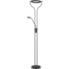 Fischer & Honsel Davos stāvlampa, prožektors, melns, W: 36 cm, H: 180 cm, A: 47 cm, bezgala regulējams, krāsu temperatūras regulēšana, 2x LED 2700/3350/4000 K, 1x 30 W, 1x 6,5 W, 4600 lm, EEG: