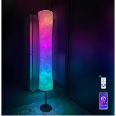 JIANUO Grīdas lampa Dzīvojamā istaba Dimmable RGB LED Lamp Dzīvojamā istaba Guļamistaba ar Alexa un Google Assistant, WiFi App grīdas lampa Krāsu maiņa grīdas lampa Ambient Apgaismojums Gaisma