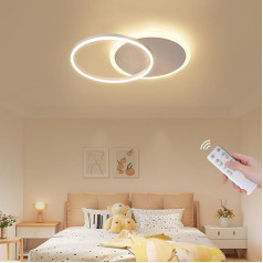 LED griestu gaisma, 36 W dimmējama griestu gaisma, moderna dzīvojamās istabas lampa, 55 cm divu riņķu LED lampas, griestu lampas, balta alumīnija griestu gaisma, LED guļamistabai, viesistabai, birojam, kabinetam, bērnu istabai