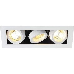 SLV 115531 Kadux 3 Downlight griestu padziļinājumā iebūvēts prožektors, 3 x GU10, 230 V, atsperu klips, balts