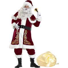 Vcindai Men's Santa Claus Costume, 12-Piece Santa Claus Costume