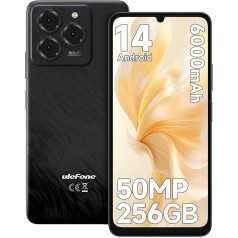 Ulefone Note 20 Pro Mobilais tālrunis Android 14 256GB + 8GB/1TB SD 50MP + 8MP kamera Octa Core 6000mAh 18W 6,75 collu HD+ 90Hz 4G Dual SIM viedtālrunis bez līguma Pirkstu nospiedumu Face ID GPS OTG 2 gadi