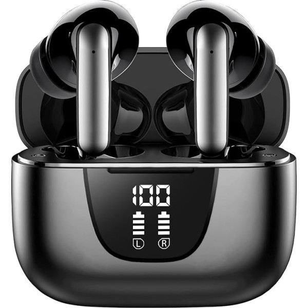 Bluetooth austiņas, bezvadu Bluetooth 5.3 In-Ear austiņas ar 4 ENC mikrofoniem, 2023 bezvadu austiņas, trokšņu slāpēšanas austiņas ar 56H dziļiem basiem, USB-C, IP7 ūdensizturīgas austiņas