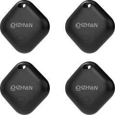 CHZHVAN Key Finder Smart Air Tag, Compatible with Apple Where Is App (iOS Only), Bluetooth Key Tracker for Keys, Wallet, Bags, Suitcase, IP67 Waterproof, Replaceable Battery