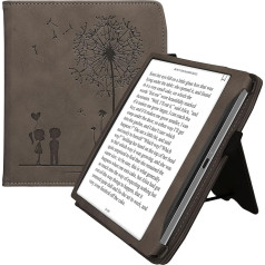 kwmobile Aizsargvāciņš saderīgs ar Pocketbook Era/Era Colour Flip Case - pārvalks ar siksniņu - Dandelion Love Grey