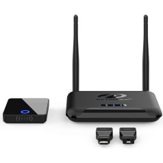 Bezvadu HDMI raidītājs un uztvērējs, Binken 200FT/60M bezvadu HDMI pagarinātāja komplekts, 1080P HD HDMI bez kabeļa, multivides video/audio straumēšana no klēpjdatora, kameras, PS5, PC uz monitoru, projektoru, HDTV