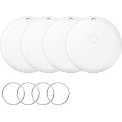 iVANKY FusionFinder Smart Tag Air Tracker Item Finder for Apple Find My (iOS Only) Track Your Keys, Wallet, Luggage, Backpack, Locator with Replaceable Battery, IP67 (Pack of 4)