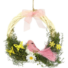 Flair Flower Flower Bird Ziedi Loks Dekorācija Vainags Vainagi Vainagi Sienas Vainags Durvju Vainags Vītne Mākslīgais Lieldienu Lieldienu dekorācija Lieldienu dekorācija Pavasara dekorācija Pavasaris 090275RS Rozā 20 x 20 x 5 cm