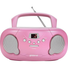 Nezināms GVPS733PK Oriģinālais Boombox pārnēsājamais CD atskaņotājs ar radio - rozā (5060108294997)