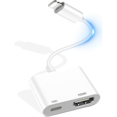 HDMI adapteris iPhone un iPad savienošanai ar TV Digitālais AV adapteris 1080P Savienojums ar TV/HDTV/monitoru/projektoru, video un audio sinhronizācijas ekrāns, saderīgs ar iPhone/iPad/iPod