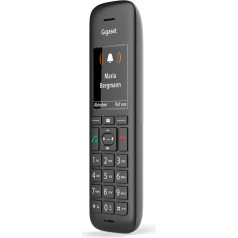 Gigaset Comfort 570HX, DECT klausule ar uzlādes paliktni, elegants bezvadu tālrunis maršrutētājam un DECT bāzei, saderīgs ar Fritzbox, melns