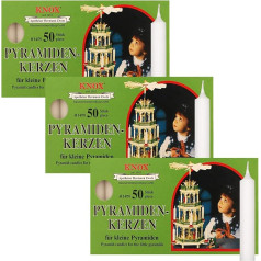 OLShop AG Knox Pyramid Candles White Pack of 3 (3 x 50 Pieces) Size: Approx. 14 x 70 mm Christmas Candles