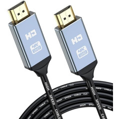 AviBrex 4K HDMI kabelis 5 metri, HDMI 2.0 uz HDMI kabelis 4K @ 60Hz 18Gbps PVC, ar zeltītiem savienotājiem un Ethernet/Audio atgriezenisko kanālu, saderīgs ar video 4K UHD 2160p, HD 1080p, PS4