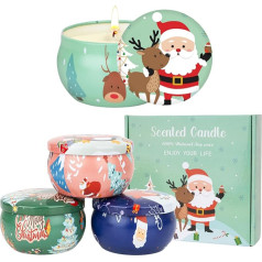 Scented Candles Gifts for Women, Christmas Gift, 4-Piece Scented Candles Gift Set Set, Soy Wax Scented Candles, Aromatherapy Candles Gift Set for Christmas, Christmas Scented Candle Set