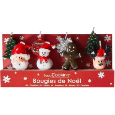 Scrapbooking 5021 Christmas set of 8 Candles Paraffin Design 10.5 x 17 x 2.5 cm