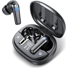 aowoka Bluetooth austiņas, bezvadu Bluetooth 5.3 In-Ear Bluetooth austiņas ar 4 ENC mikrofoniem, HiFi Stereo bezvadu austiņas, IPX7 ūdensizturīgas austiņas, 42H akumulatora darbības laiks, LED displejs