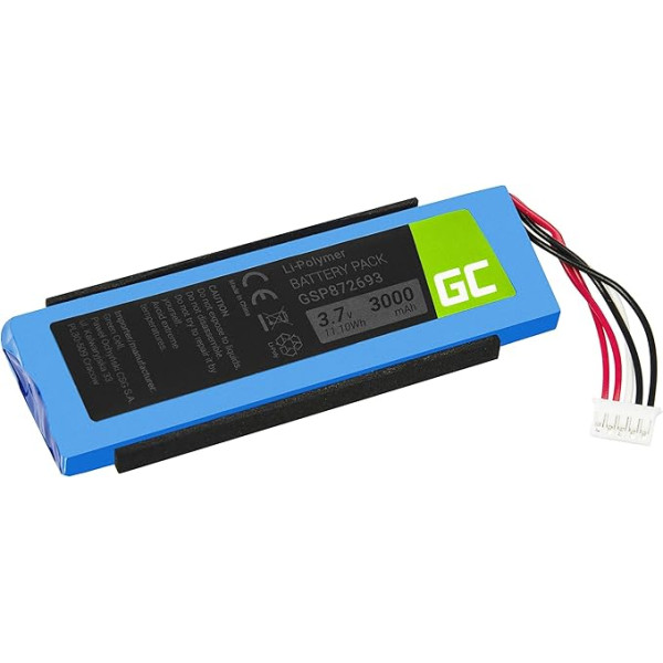 Green Cell ® GSP872693 P763098 03 Akumulators, akumulators Bluetooth skaļrunim JBL Flip III Flip 3 (Li-Polymer Cells 3000 mAh 3.7 V) Mūsdienīga elektronika, pilnīga saderība, pazīstams