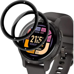 Garmin Venu 2s ekrāna aizsargplēve, rūdīta stikla 3D izliekta aizsargplēve Garmin Venu 2s ekrāna aizsardzībai bez burbuļiem, jutīga pret pieskārieniem, 9H cietība, HD-Saver Shield aizsargplēve - 2