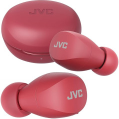 JVC HA-A6T Gumy Mini bezvadu Bluetooth austiņas, 23 stundu akumulators, ātrā uzlāde, skārienvadība, IPX4 (sarkanas)