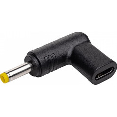 Adapteris ak-nd-c04 4.0 x 1.7mm kontaktdakša universālajam strāvas avotam usb-c / 4.0 x 1.7mm