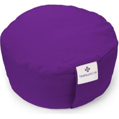 Bodhi Meditācija/joga spilvens apaļš 36x15 cm Polistirēna pērlītes Piemērots alerģiju slimniekiem Spilvenu pārvalks Kokvilnas lina pildījums violeti violets Zafu joga