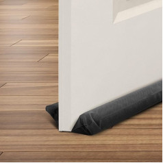 CUQOO Under Door Draught Excluder in Black 96 cm Heavy Duty Double Sided Internal Door Draught Excluder | 5 cm Thick Foam Strip Blocks 50% More Noise and Wind | Dustproof