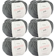 MyOma Merino vilna - 1x Merino Pure White (Krāsa 4100) - 1 bumbiņa Merino vilnas balta + etiķete - Mīksta vilna - 50 g/65 m - Adatu izmērs 6 - 7 mm - Īpaši smalka Merino vilna - Mazgājama Merino vilna - Vilna balta