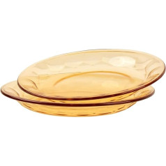 BEVIEVER 23cm Premium Glass Salad Plate Set, 2 Pack Amber Glass Plates, стеклянные тарелки для обедов, салатов, фруктов, посудомоечная машина и микроволновая печь