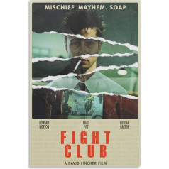 HAPPOW Vintage Movie Plakāts Fight Club Plakāts Dekoratīvie Glezniecība Audekls Sienas mākslas dekori mājas guļamistabas dekoru plakāts 50x75cm