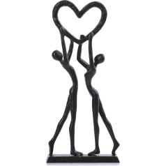 LCCCK Couple Sculpture Iron for Him Romantic Iron Figure Kink Knacks Home Decor for Shelves, Black Abstract Art Statue, Love Decor - for Engagement, Wedding, Valentine's Day