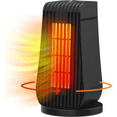 Qoosea ventilatora sildītājs, enerģiju taupošs, kluss 1200 W ventilatora sildītājs, elektriskais istabas sildītājs, mini keramikas sildītājs ar 3 režīmiem, 3S ātra sildīšana, PTC istabas sildītājs, elektriskais ventilatora sildītājs mā